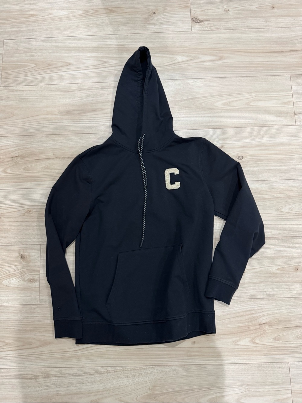Cuts Clothing Black Hoodie with Cream 'C' Patch